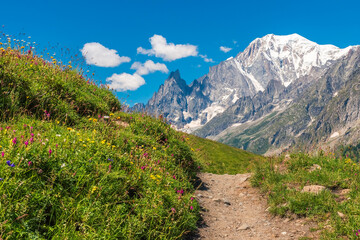 Fototapeta na wymiar Camino al Mont Blanc