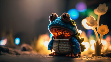 A Toad dressed as mario,illustration,created with Generative AI Technology