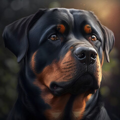 Realistic Rottweiler, generative AI