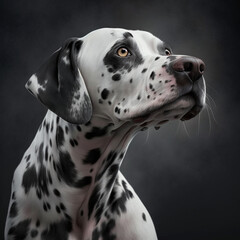 Realistic head Dalmatian,  generative AI