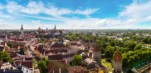 Aerial View of Tallinn  and Toompea Hill