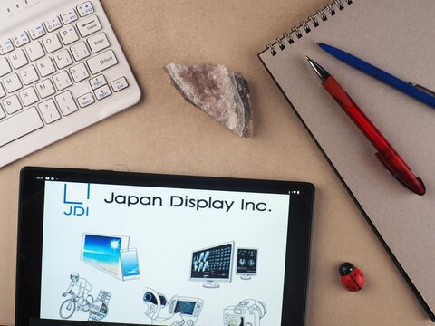 GarhIn this photo illustration,  Japan Display Inc.  logo seen displayed on a tablet.