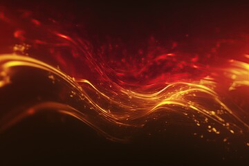 Abstract red liquid background with gold elements