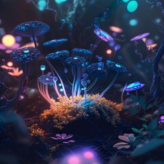 Enchanted Forest A Bioluminescent Floral Fantasy in Ultra HD ai generated