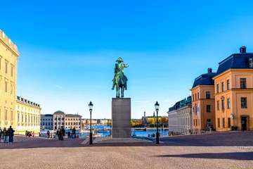 Wandcirkels aluminium Stockholm city in Sweden © CreativeImage
