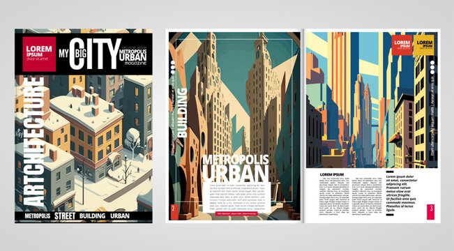 Printing travel magazine, brochure layout easy to editable, vector illustration