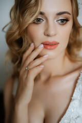 Fototapeta premium morning of the bride with the creation of the image