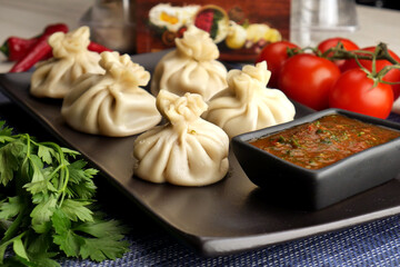 GEORGIAN KHINKALI WITH SPICY SAUCE 1
