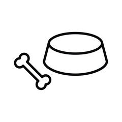 dog bowl icon vector logo