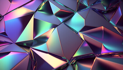 Obraz premium Abstract hexagon holographic background. Dark blue grey, pink metallic abstract geometric illustration. The concept of the structure of space. Generative AI.