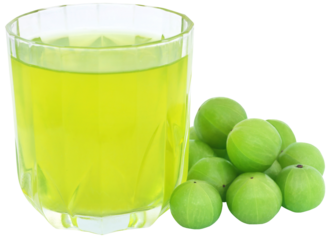 Herbal amla juice with fresh fruits