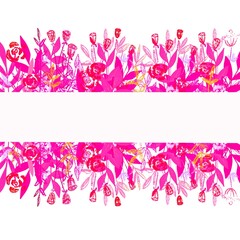 ribbon, stripe of leaves and red roses