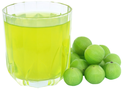 Herbal amla juice with fresh fruits