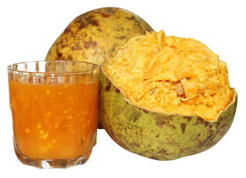 Medicinal Bael fruit with juice