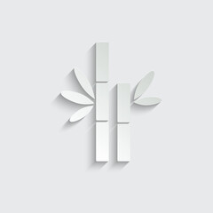 bamboo icon - black vector
