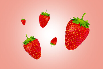 strawberry fruits and rose background, fruit splash, red strawberry, strawberries background, Fresh red strawberry 