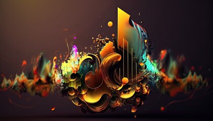 Colorful abstract modern background. Sound wave. Generative ai