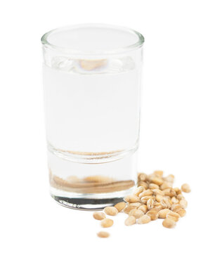 Wheat Liqeur transparent background (selective focus)