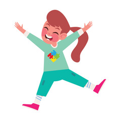 happy girl, autism day