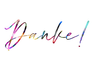 Danke Modern calligraphy. Hand drawn lettering danke isolated on the white background. Danke vector illustration. Sticker for social media content, cards, invitation,