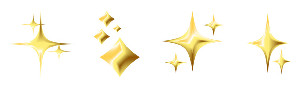 gold star on white transparent background png 3d emoji