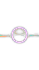 Lavender-Purple Magnificence: Isolated Glass Magnifying Lens with Metal Ring for Optical Magnification. Vertical. Transparent PNG.