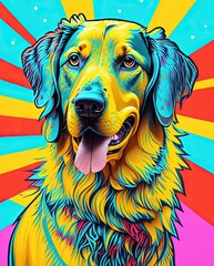 Pop Art Labrador: A Colorful and Unique Digital Artwork
