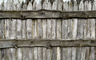 Close up of old wooden fence