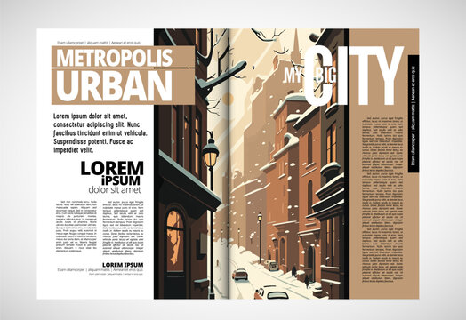 Brochure, ebook or presentation mockup ready for use, vector illustration easy to editable