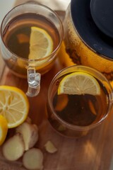 cup of tea with lemon