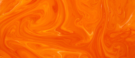 Orange liquid paint gradient. Trendy colorful backdrop. Colorful Fluid Art background