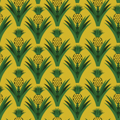 Fototapeta premium seamless pattern symmetrical background with pineapples