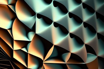 Obraz premium Abstract fractal 3d background with lines and triangles. AI-generated. 