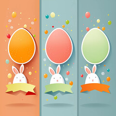 Easter season vector background design. Happy easter text with 3d eggs abstract pattern. generative ai