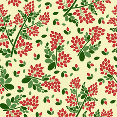 seamless pattern with rose hips