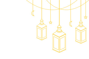 ramadan lantern eid mubarak line art stars