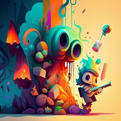 cartoon little soldier