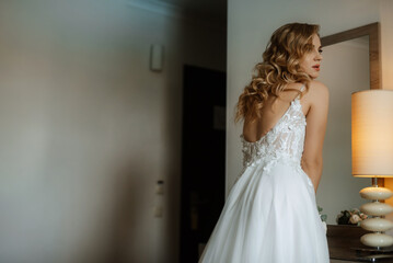 Fototapeta premium morning of the bride with the creation of the image