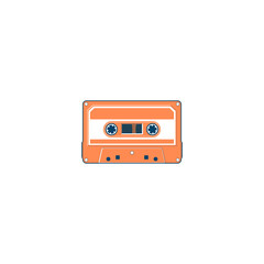 Vector illustration of a cassette tape in various colors