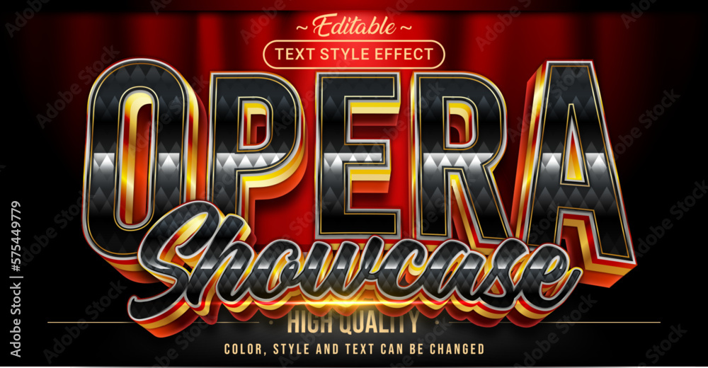 Poster Editable text style effect - Opera Showcase text style theme.