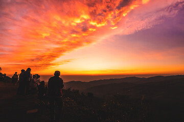Landscape of the sky during twilight sunrise