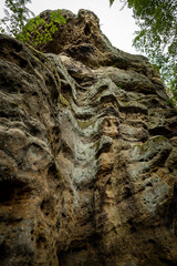 old rock formation in the forest