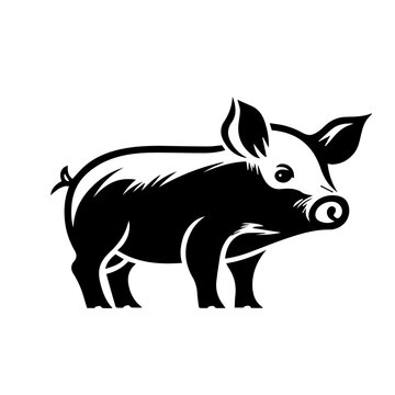 piggy animal farm vector illustration logo