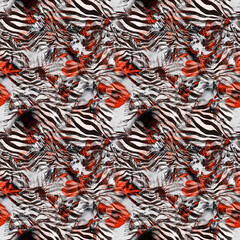 Zebra skin pattern, Zebra print, animal skin stripes, abstract geometric pattern. Amazing hand drawn vector illustration.
