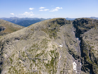 Aerial view of Rila Mountain near The Scary Lake, Bulgaria