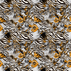 Zebra skin pattern, Zebra print, animal skin stripes, abstract geometric pattern. Amazing hand drawn vector illustration.
