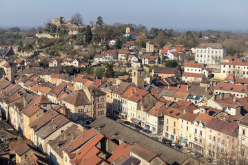 Obraz premium Crémieu cityscape from the top. France Europe
