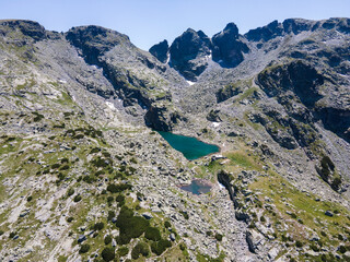 Aerial view of Rila Mountain near The Scary Lake, Bulgaria