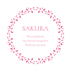 Fototapeta na wymiar 素材_フレーム_桜をモチーフにした春の飾り枠。シンプルで高級感のある囲みのデザイン