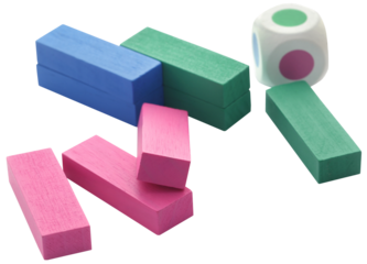 Game of colorful wooden blocks